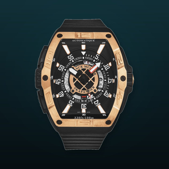 SkaFander 46SCSKFBLKBKGD1 / Black, Openworked | Black Dial