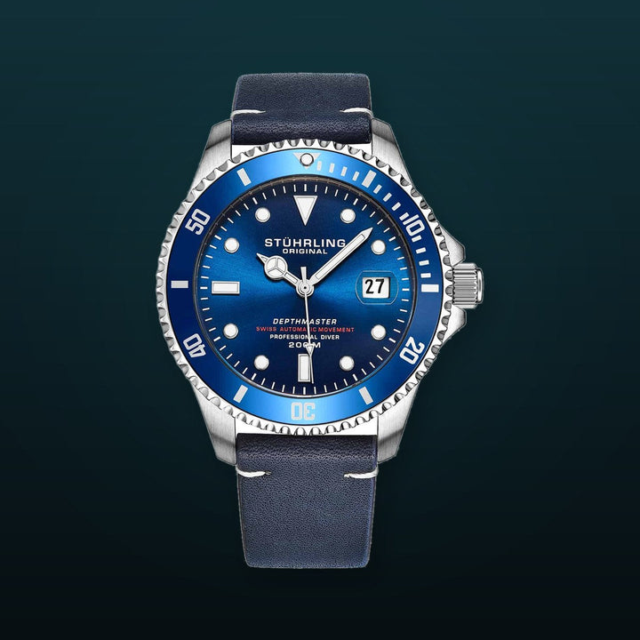 Swiss Automatic Depthmaster 883 42mm Diver Blue/Leather | Blue Dial