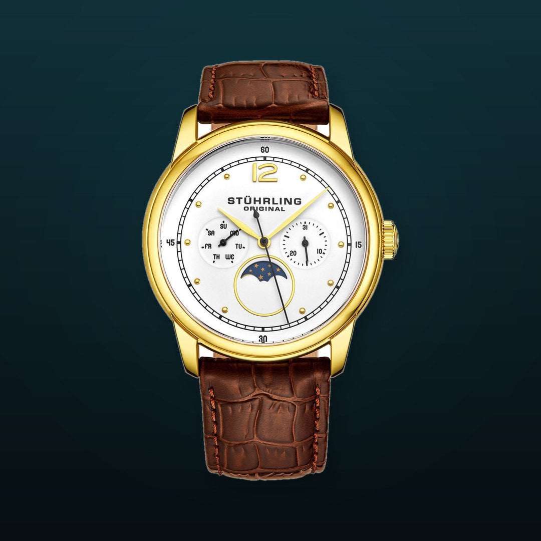 Symphony Brown/Leather/White Dial/Gold Case | White Dial