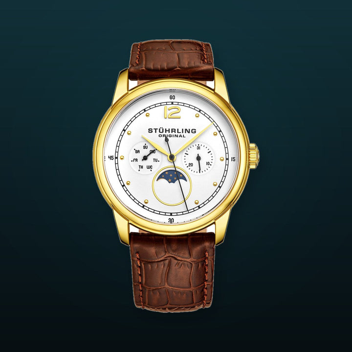 Symphony Brown/Leather/White Dial/Gold Case | White Dial