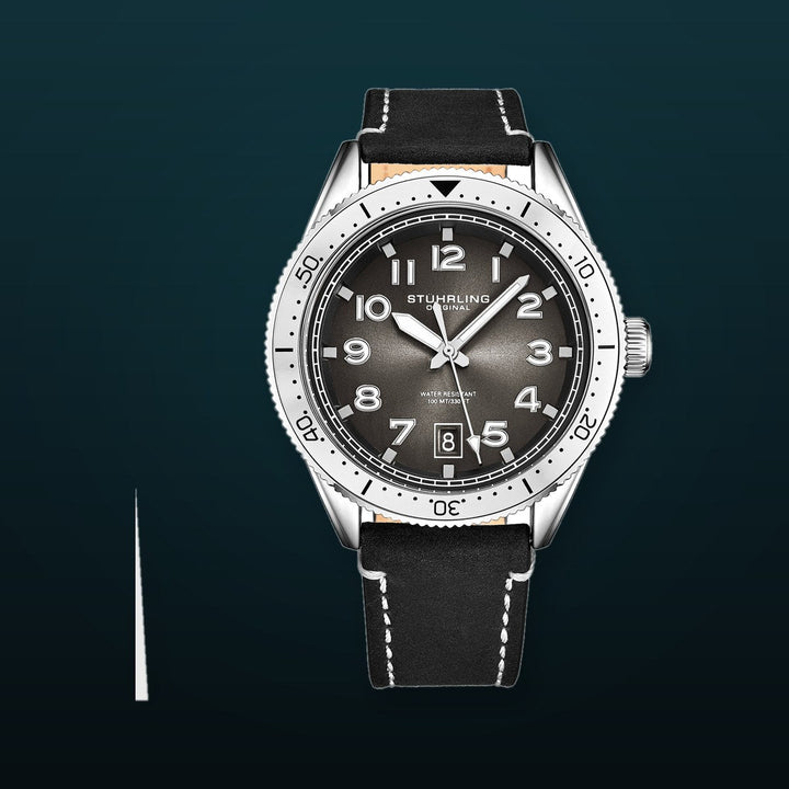 Monaco Black/Leather/Black Dial/Silver Case | Black Dial