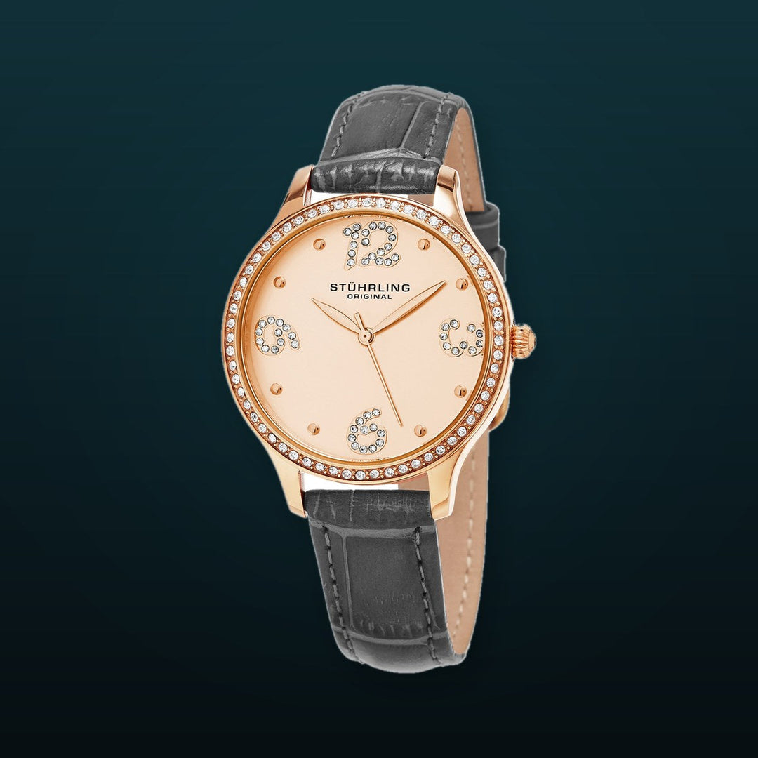 Vogue Gray Leather | Salmon Dial