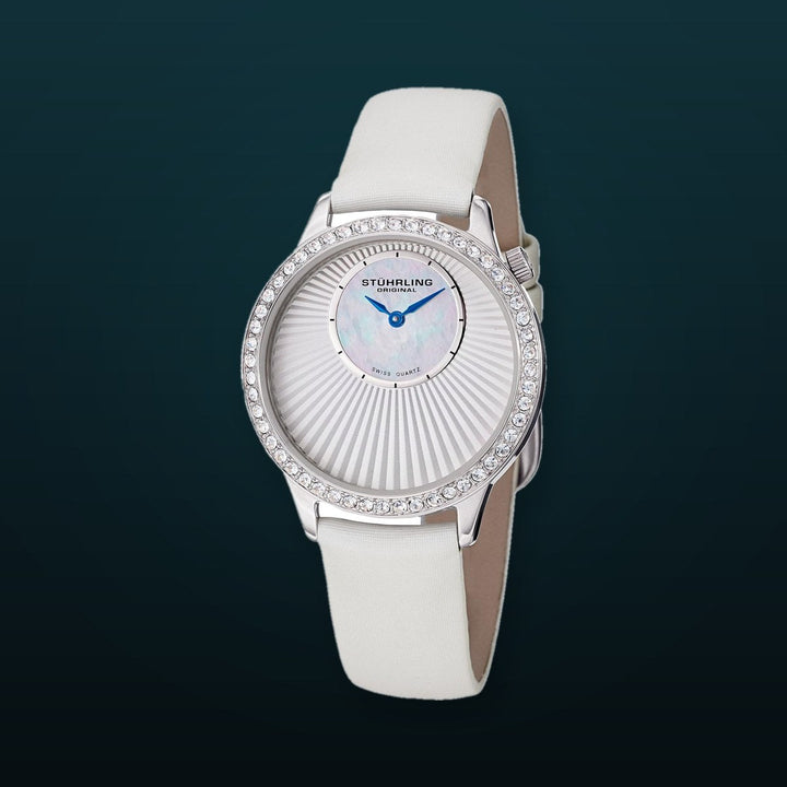 Vogue-336 White Leather | Silver Dial
