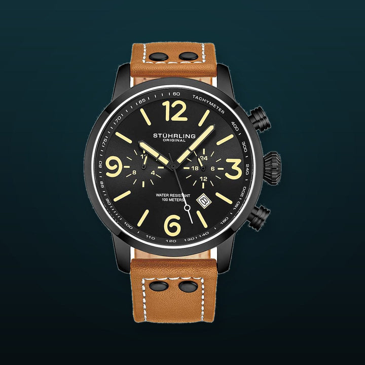 Aviator Black Dial / Tan Leather | Black Dial