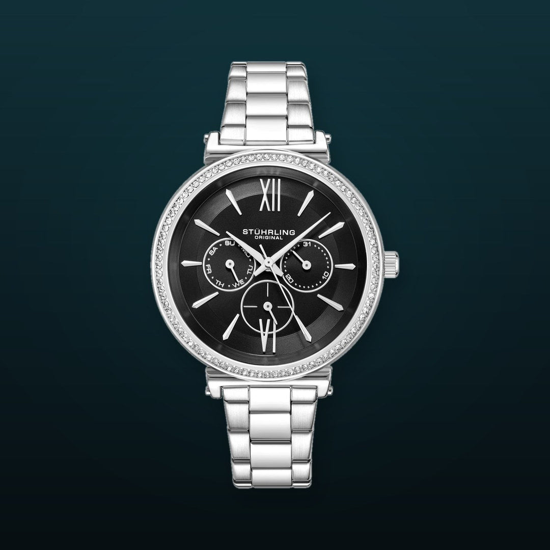 Symphony-3908.1 Silver Stainless Steel | Black Dial