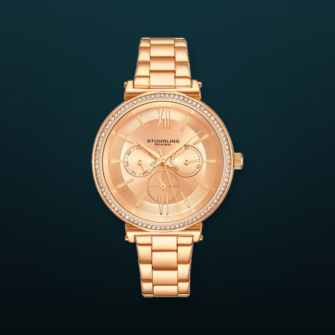 Symphony-3908.5 Rose Gold Stainless Steel | Orange Dial