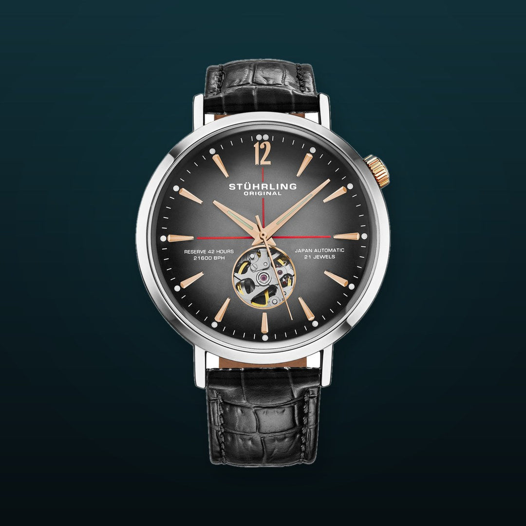 Quasar Skeleton Automatic 42mm Grey/Black | Gray Dial