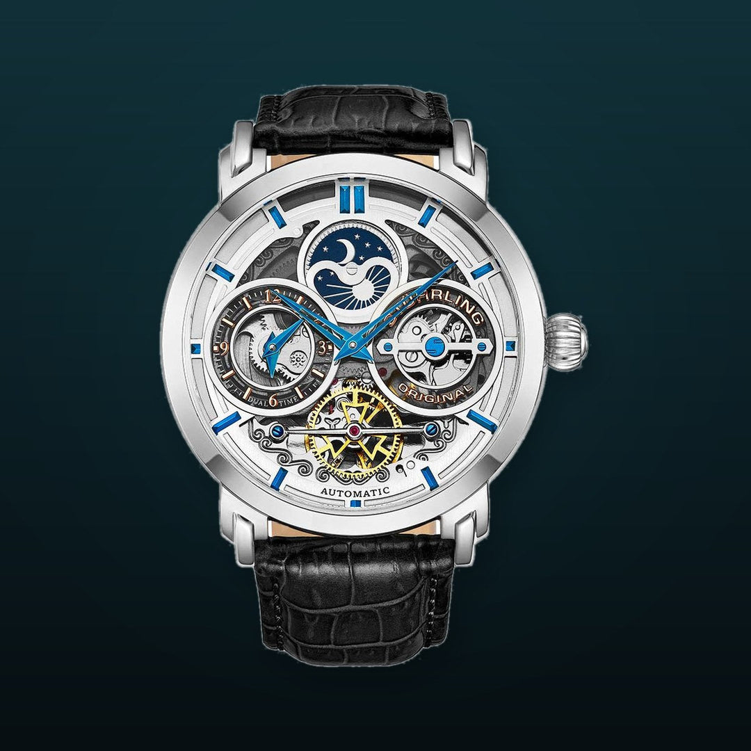 Legacy Silver Dial / Black Leather Blue Yellow | Silver Dial