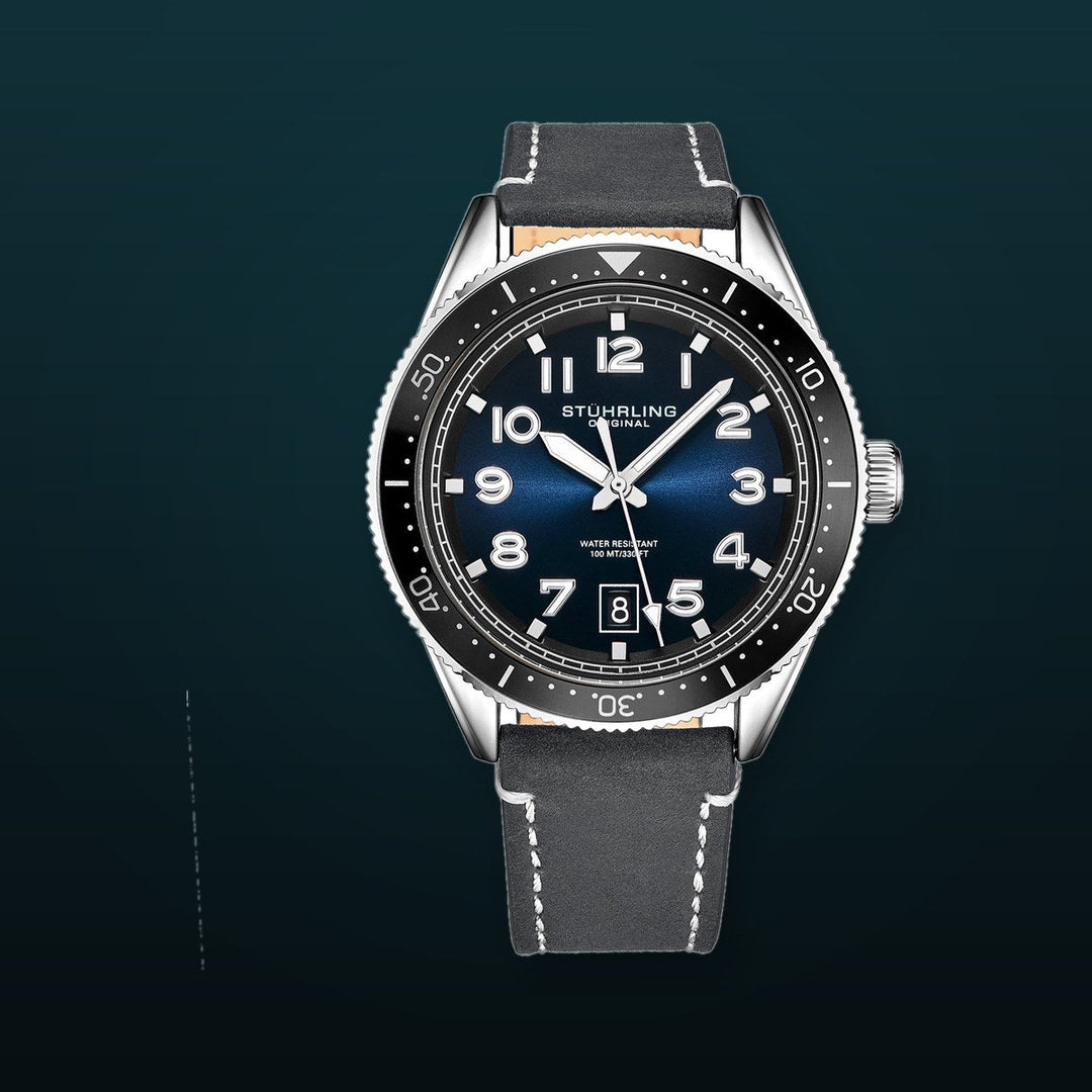 Monaco Grey/Leather/Blue Dial/Silver Case 3989.6 | Blue Dial