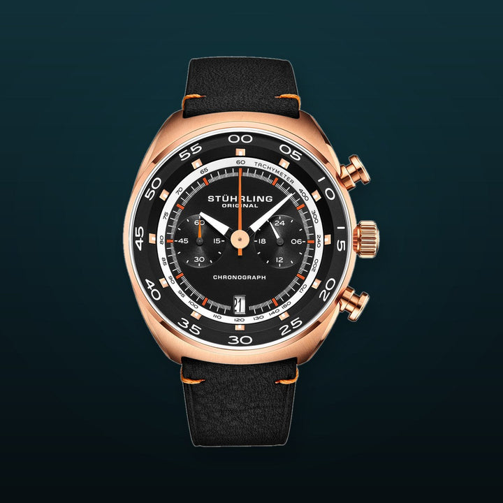 Monaco Black/Leather/Black Dial/Gold Case | Black Dial