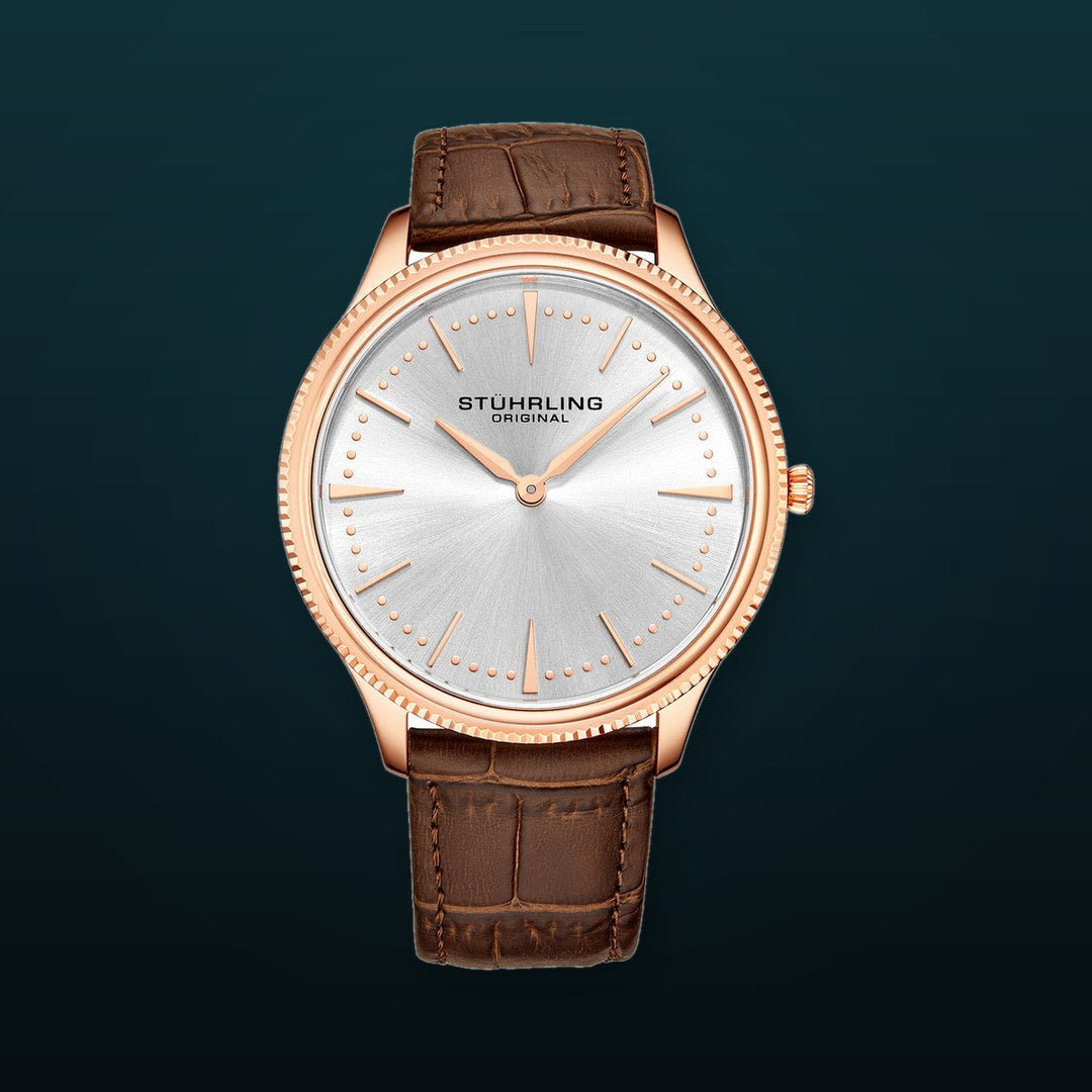 Symphony Brown/Leather/Silver Dial/Rose/Rose  Case | Silver Dial