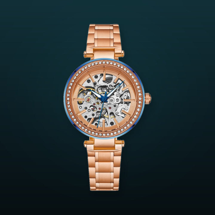 Radiant Elegance Automatic Skeleton Rose/Stainless | Rose Dial