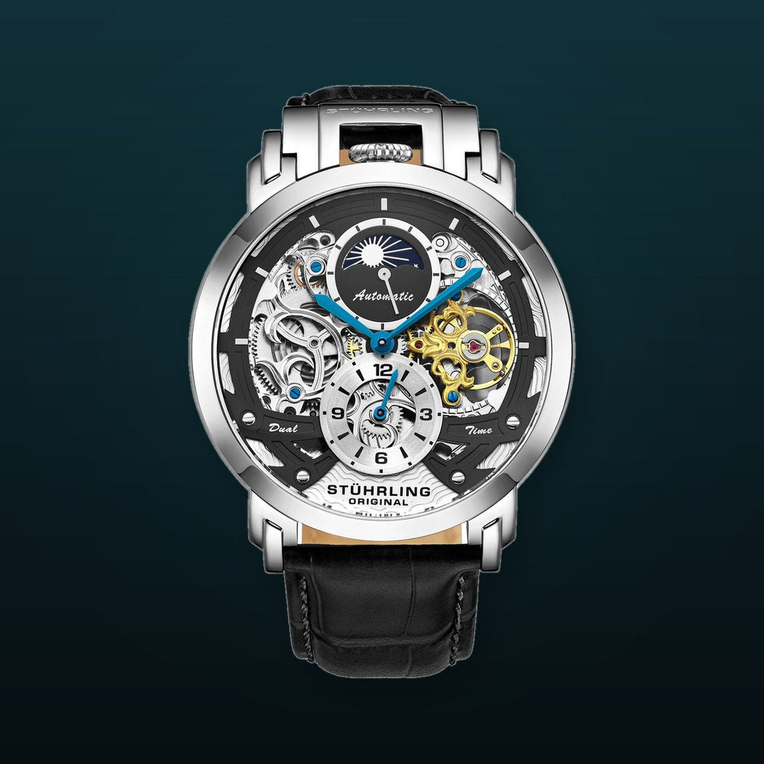 Legacy Silver/Black Leather | Black Dial