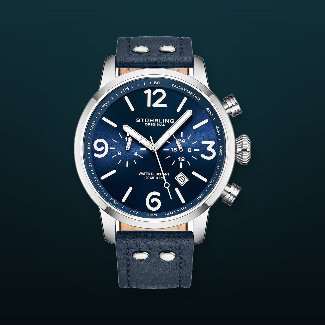 Aviator Blue/ Leather | Blue Dial