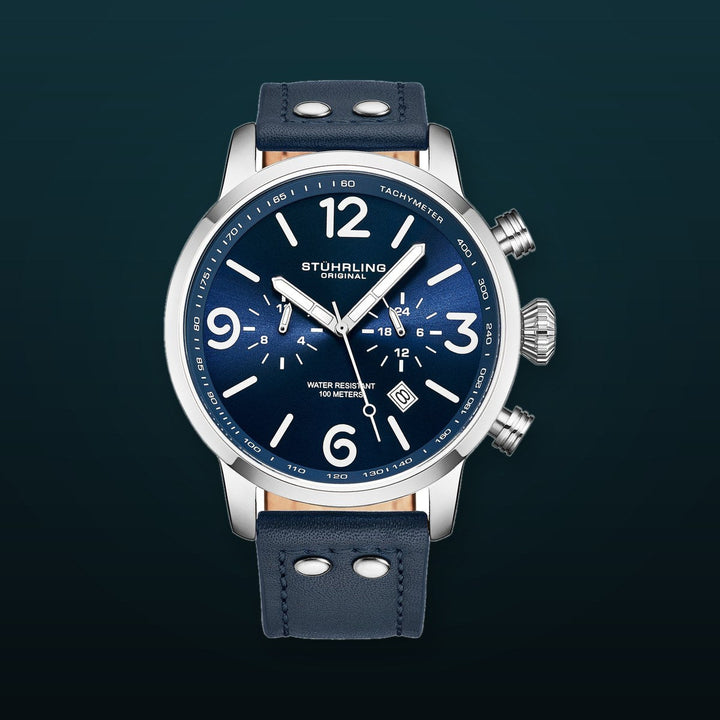 Aviator Blue/ Leather | Blue Dial
