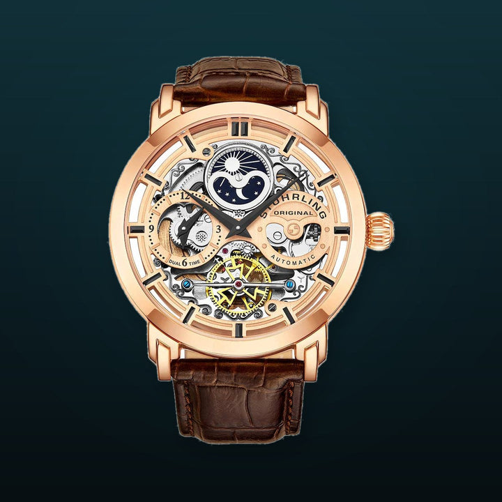 Legacy Rose Gold Dial/ Brown Leather Black