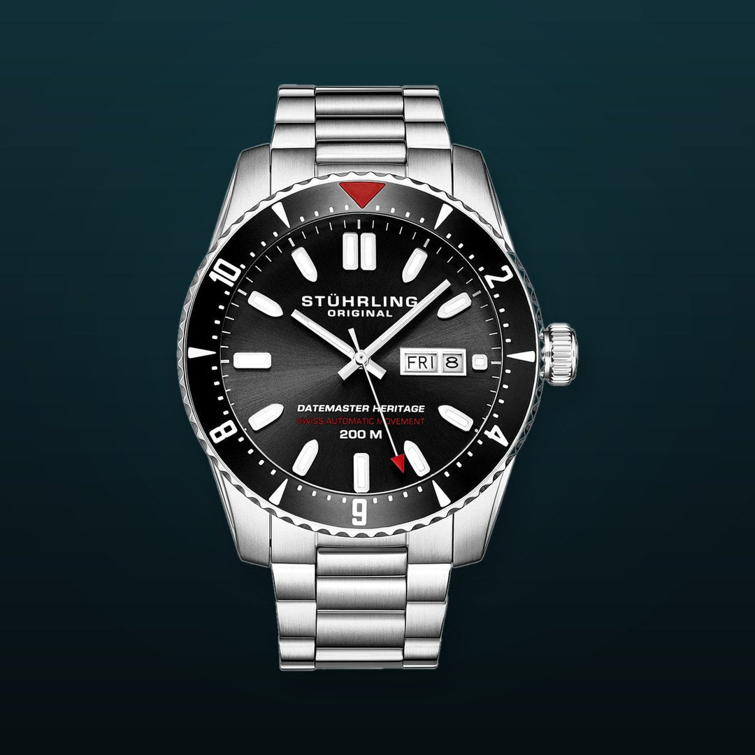 Aquadiver 1004 Black Silver/Stainless Steel | Black Dial