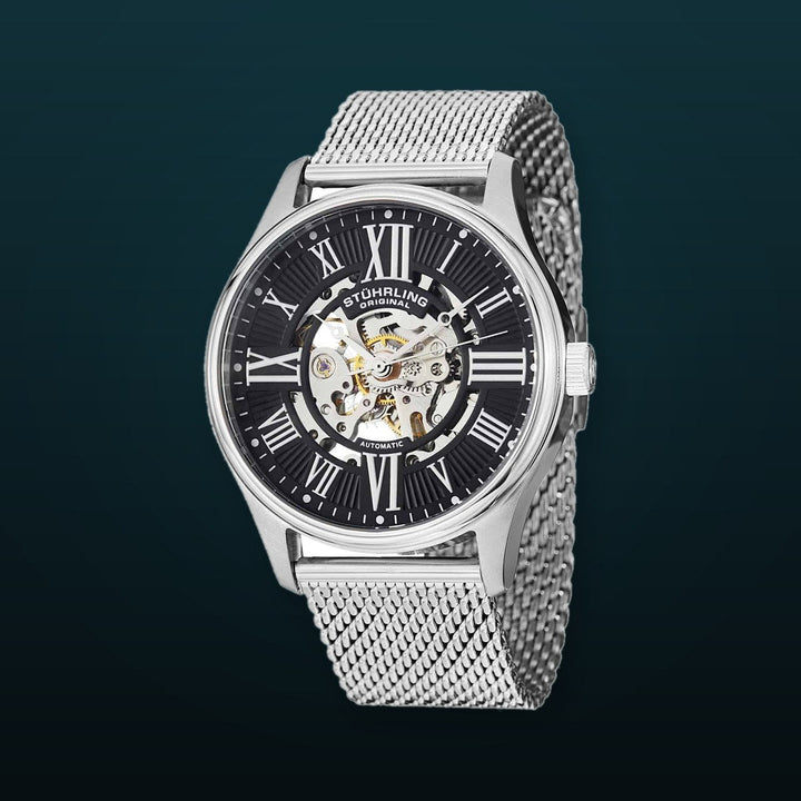 Legacy Black Dial/ Silver Stainless Steel Skeleton | Black Dial