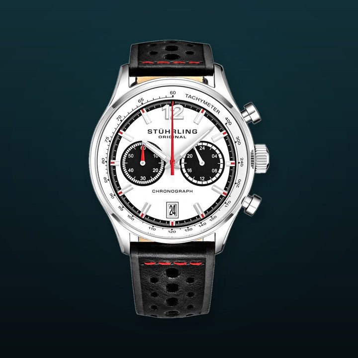 Monaco Black/Leather/White Dial/Silver Case 933.01 | White Dial