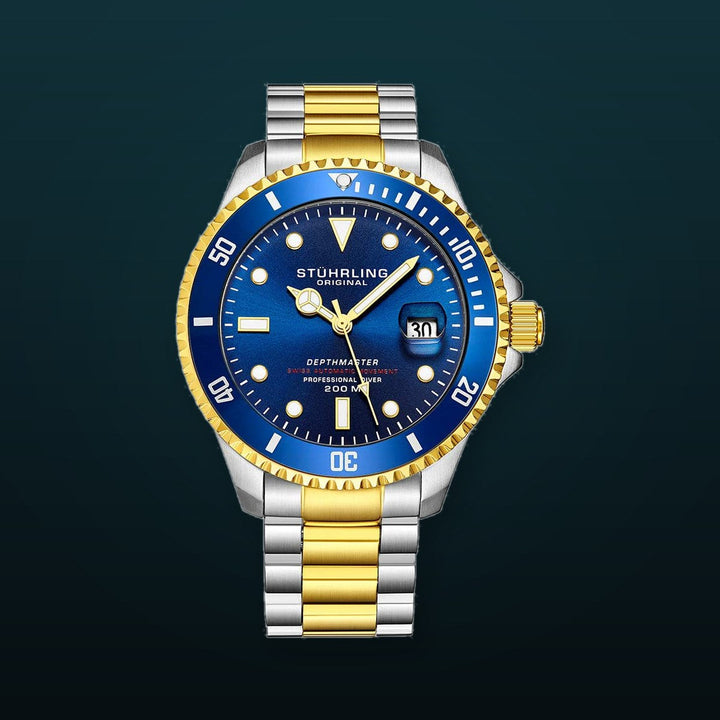 Aquadiver Blue Dial/ Silver Gold Stainless Steel Swiss Auto | Blue Dial
