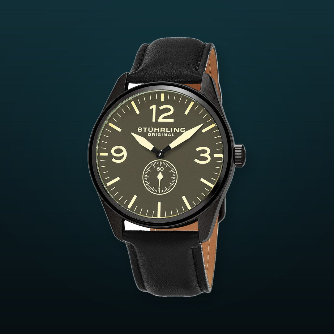 Aviator Black/Leather/Brown Dial/Black  Case | Brown Dial