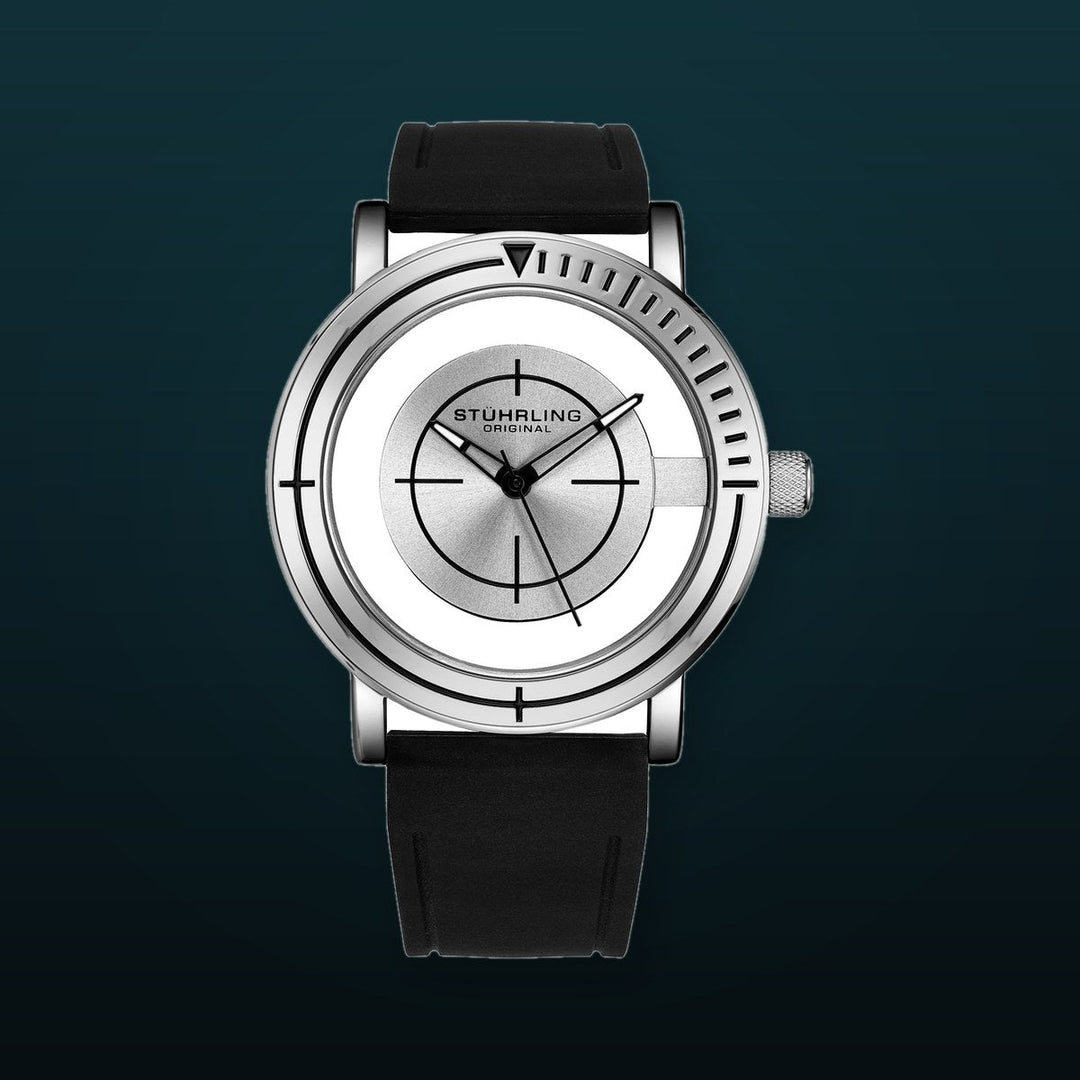 Aviator Black Silicone Black/Silicone | Silver Dial