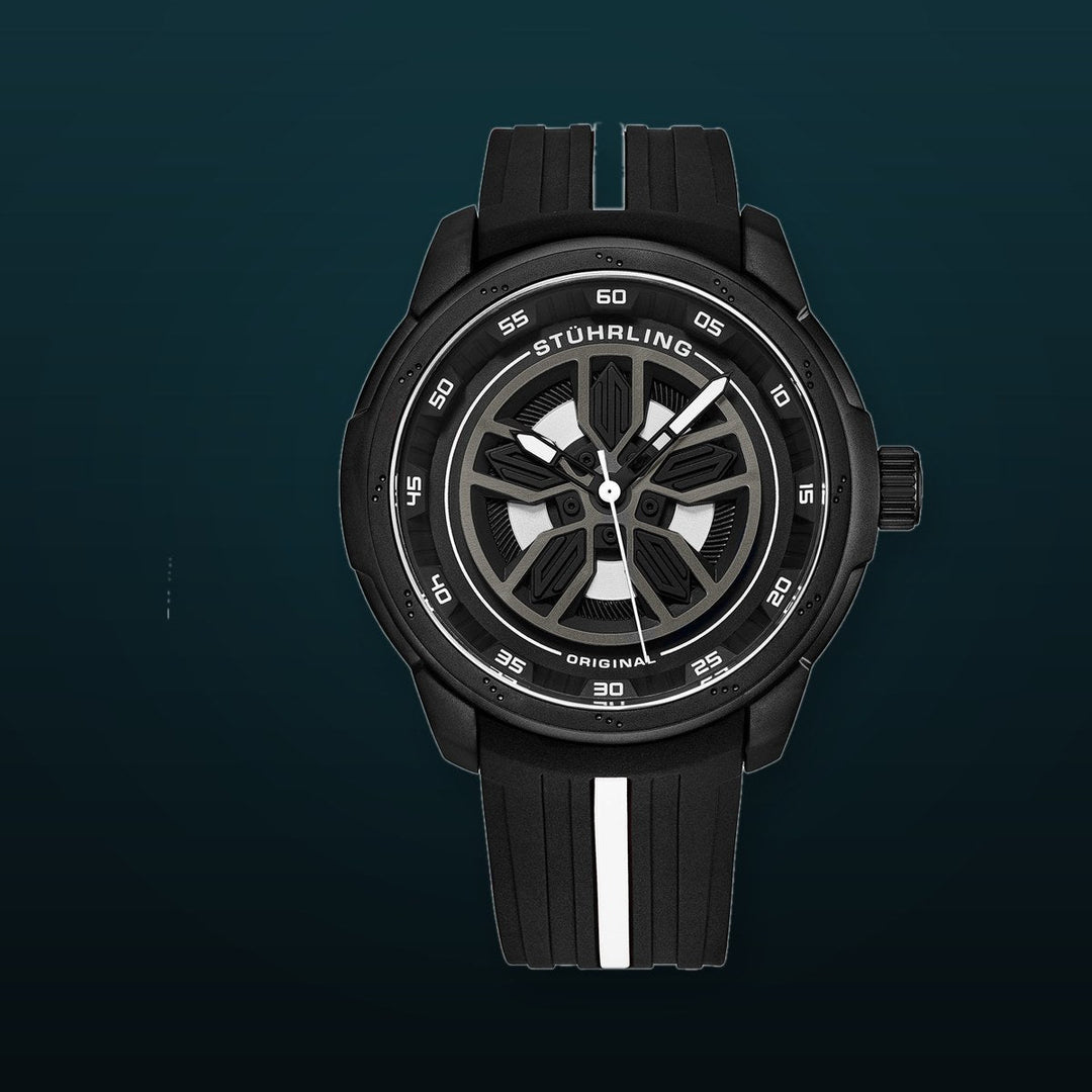Aviator Black and white/Rubber/Black/Silver Dial/Black Case | Black Dial
