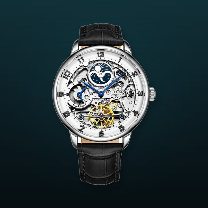 Legacy 3925 Black/Leather | Silver Dial