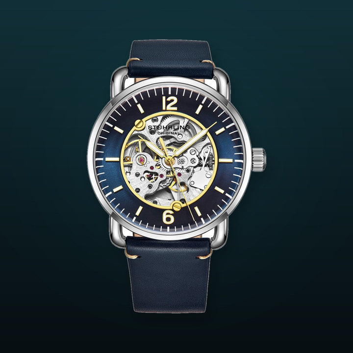 Legacy Blue/Blue/Gold Leather | Skeleton Dial