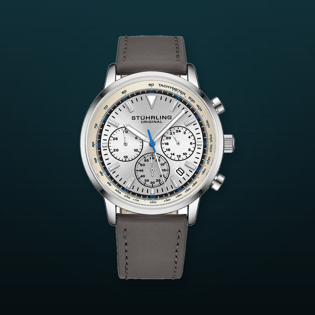 Monaco Silver Dial/ Grey Leather | Silver Dial