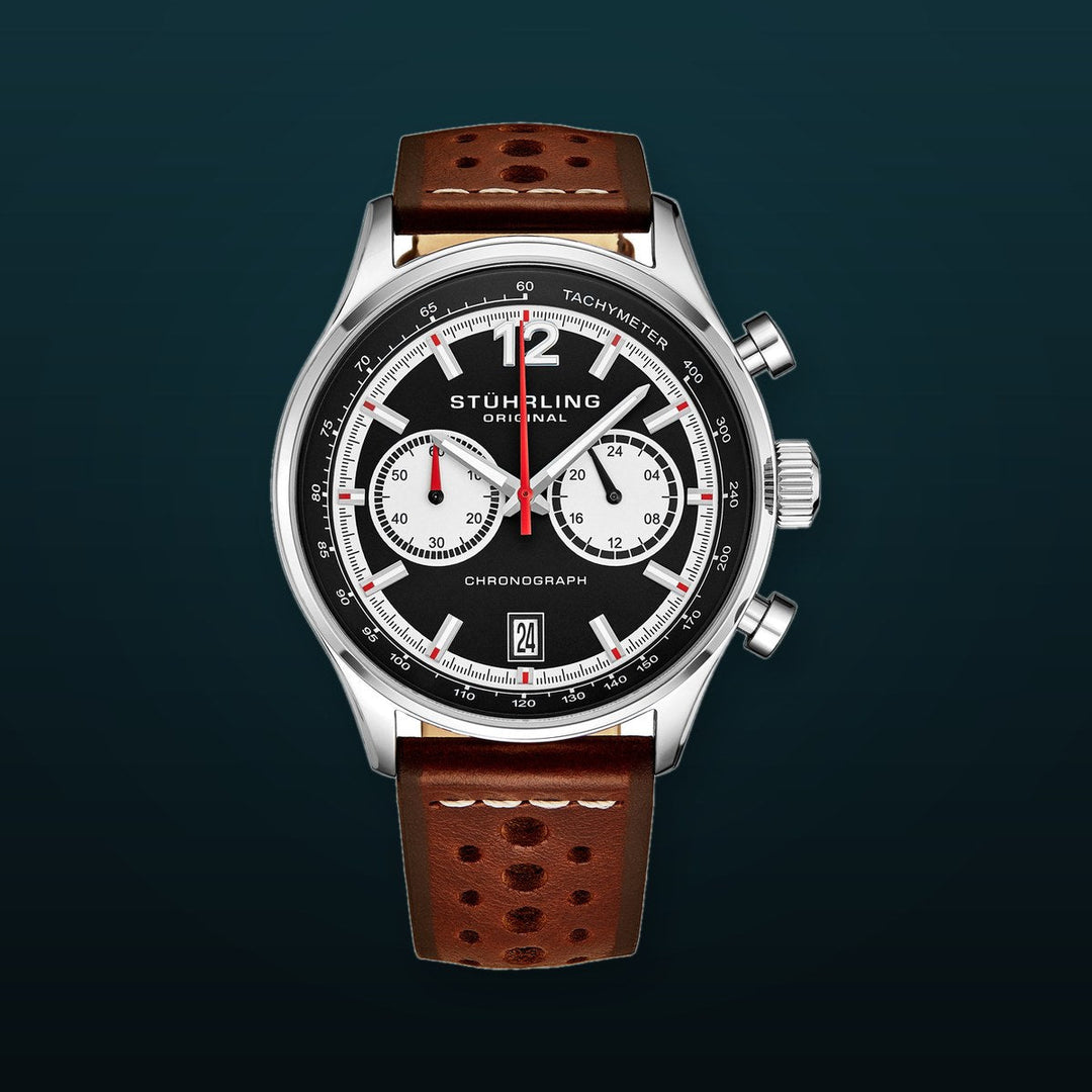Monaco Brown/Leather/Black Dial/Silver Case | Black Dial