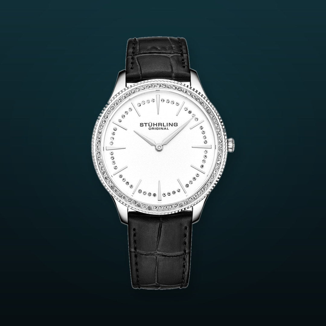 Symphony-3985.1 Black Leather | Silver Dial