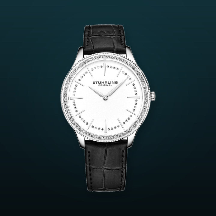 Symphony-3985.1 Black Leather | Silver Dial