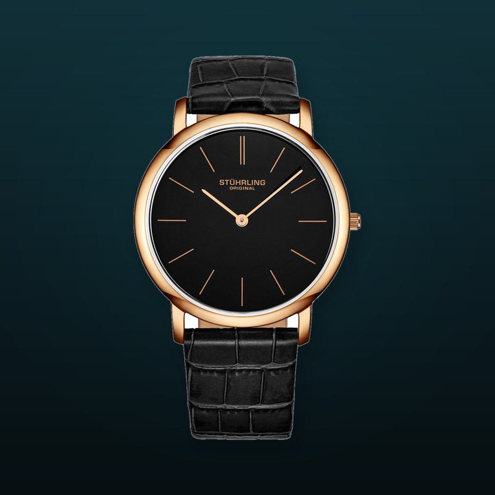 Symphony Black/Leather/Black Dial/Rose/Rose  Case 601.3345K1 | Black Dial
