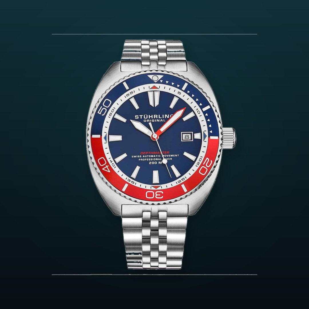 The Swiss Automatic Depthmaster Diver Blue/Red | Blue Dial
