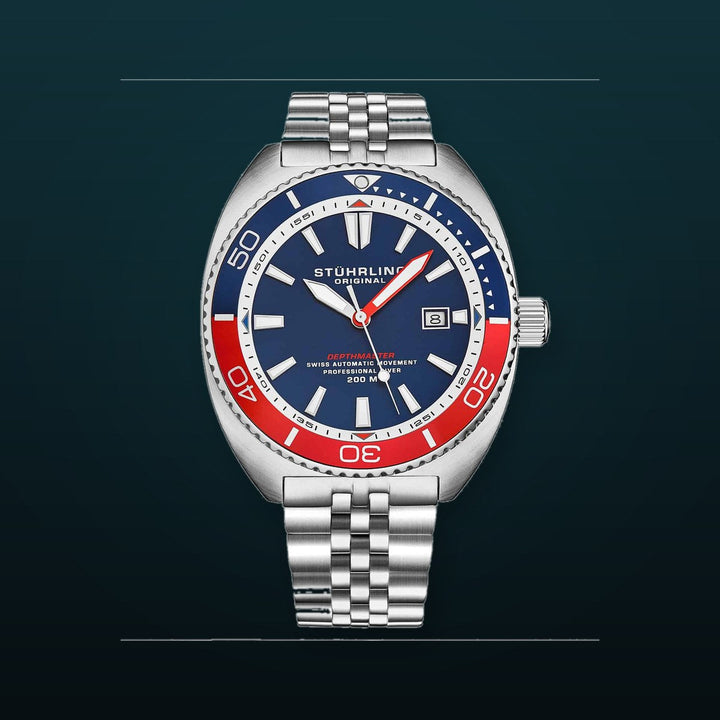 The Swiss Automatic Depthmaster Diver Blue/Red | Blue Dial