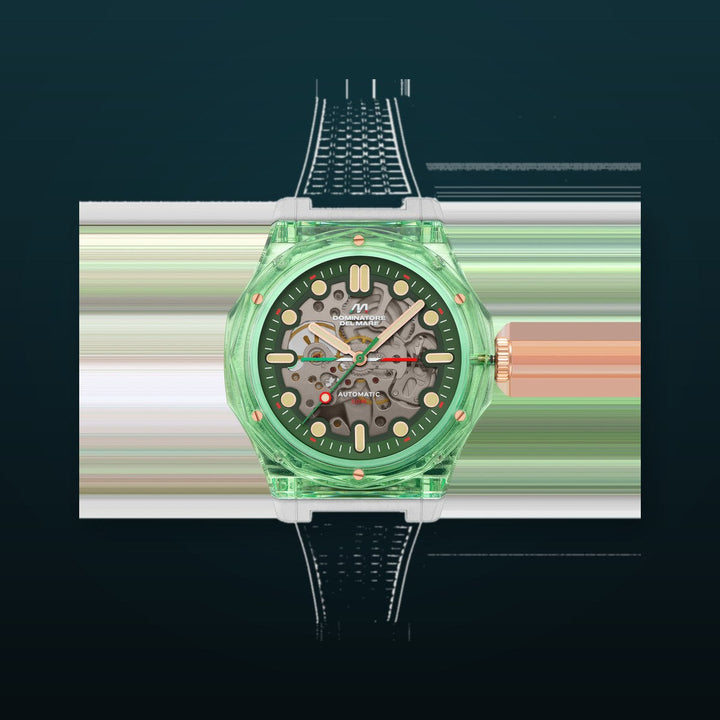Ravello Automatic Green & White/ Silicone | Green Dial