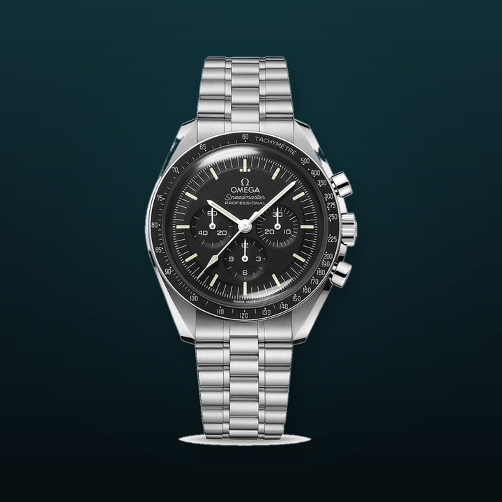Omega Speedmaster Moonwatch Professional Co-Axial 42mm hesalite glass Black Dial