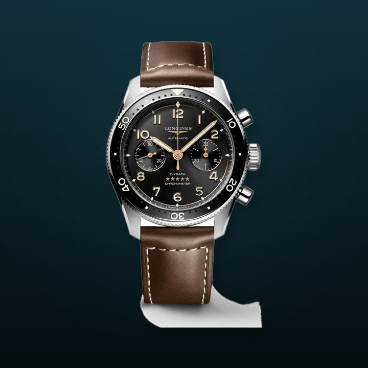 Spirit Flyback Black / Leather | Black Dial