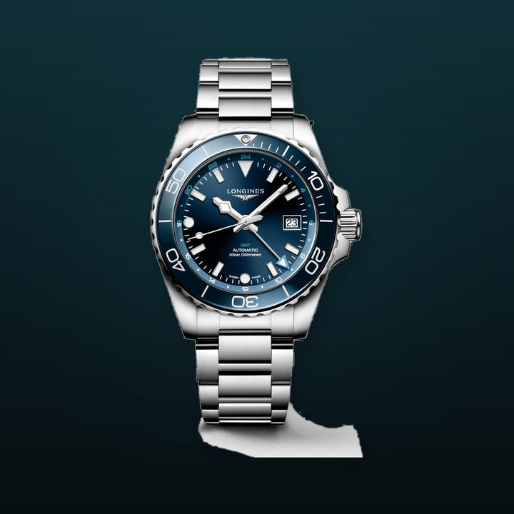 HYDROCONQUEST GMT Blue / Stainless Steel | Blue Dial
