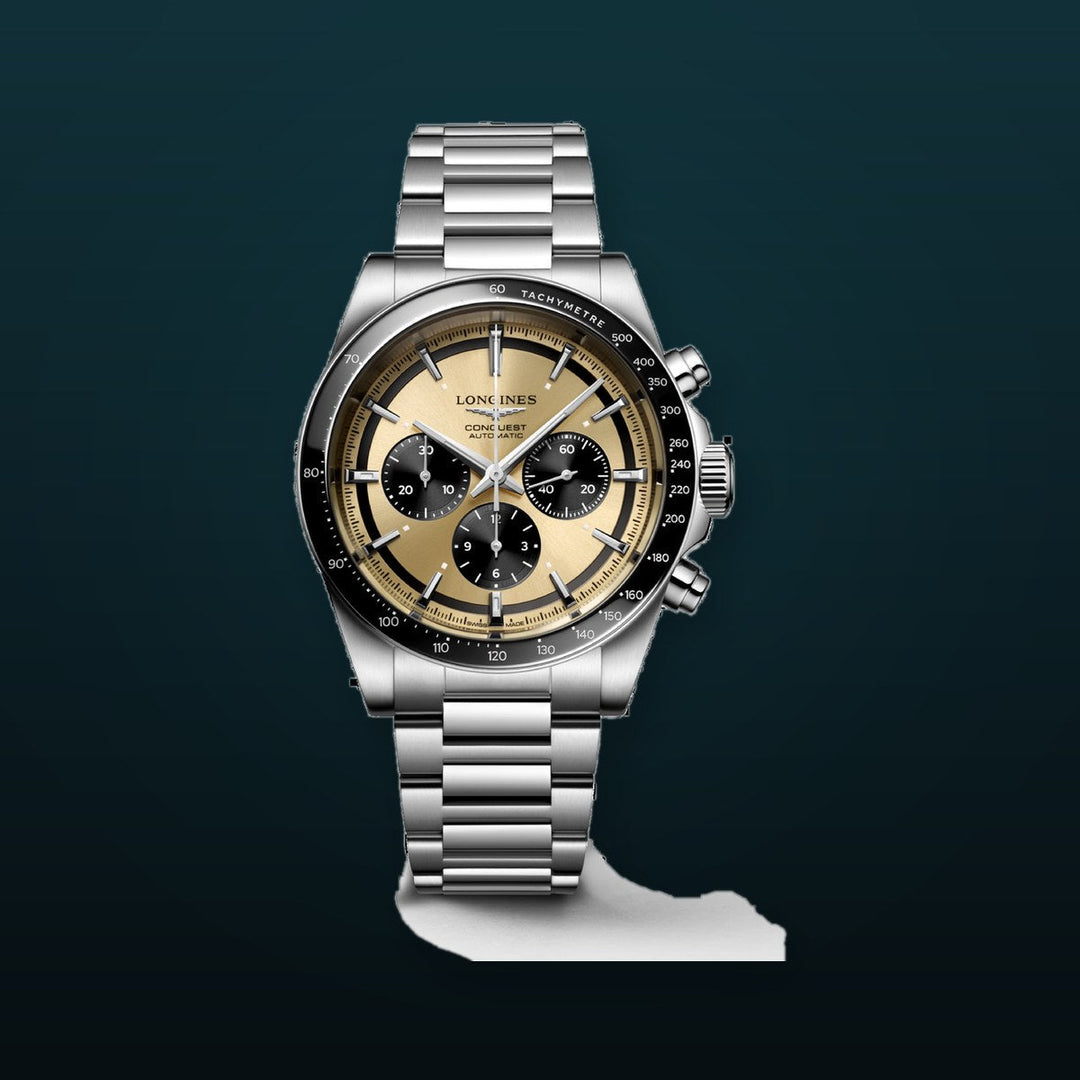 Conquest Chronograph Gold / Stainless Steel | Gold Dial