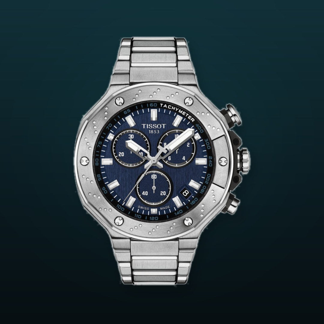 T-Race Chronograph Silver-tone Blue Dial