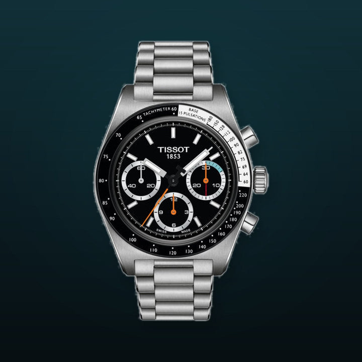 PR516 Mechanical Chronograph Silver-tone Black Dial