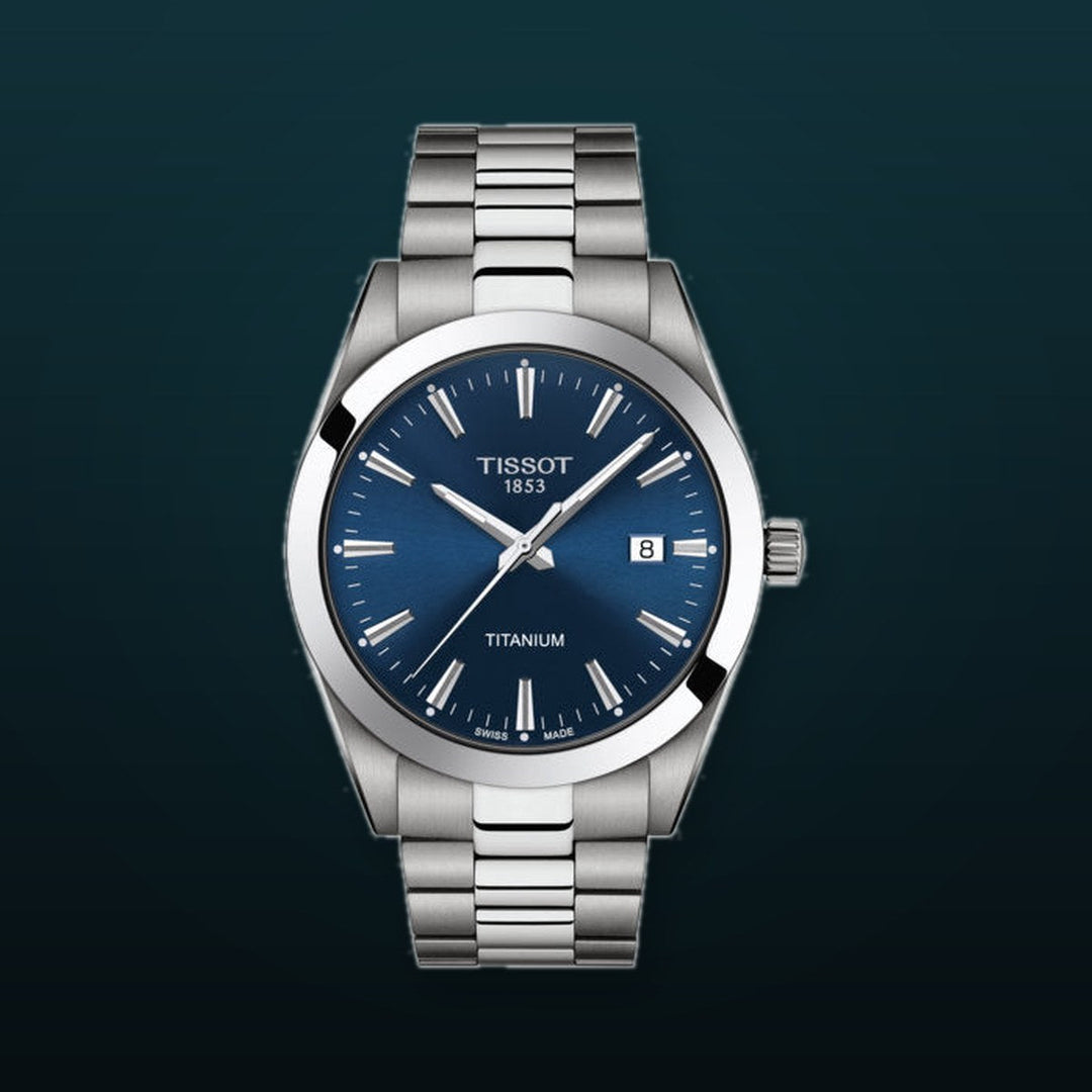 Gentleman Titanium Silver-tone Blue Dial
