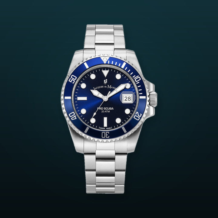 Pro Scuba 43mm Blue dial, stainless steel bracelet, unidirectional bezel Blue Dial