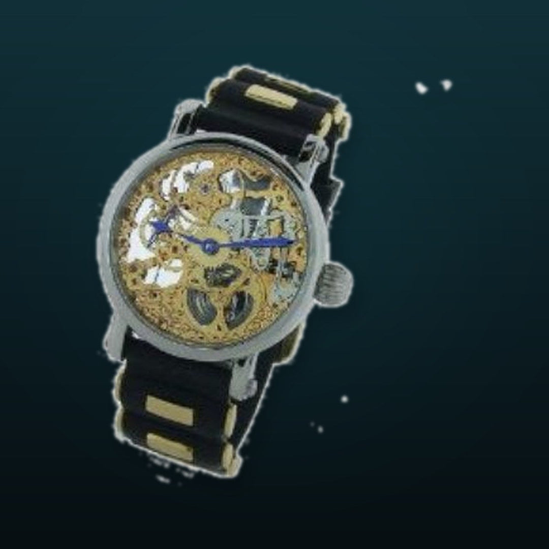 Skeleton Series rubber gold/two tone | Gold Dial
