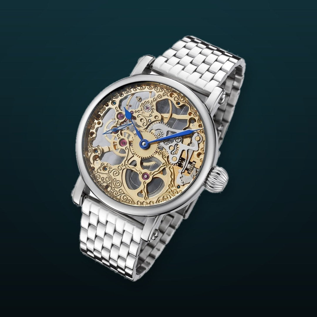 Skeleton Series stainless/two tone | Gold Dial