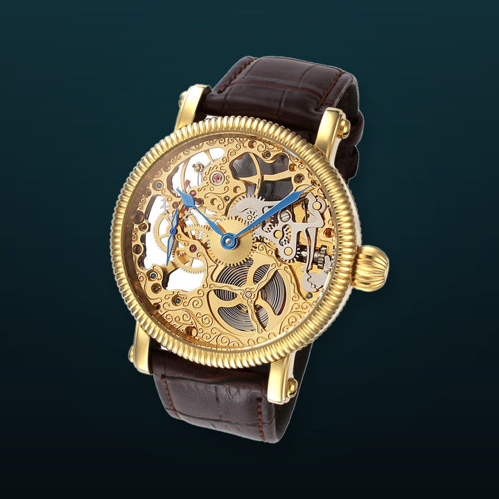 Skeleton Series brwn/gold coin edge | Gold Dial