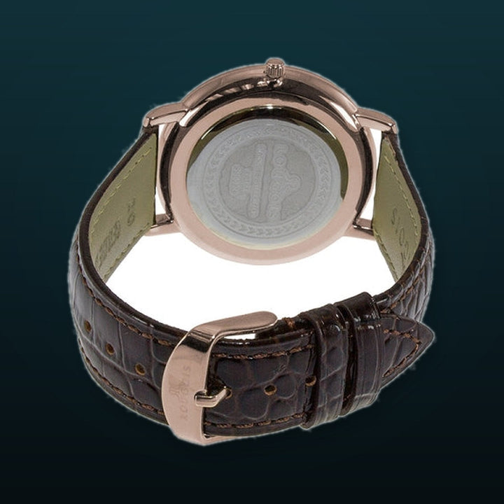 Covington  Series brown band/rose gold/crystals | White Dial