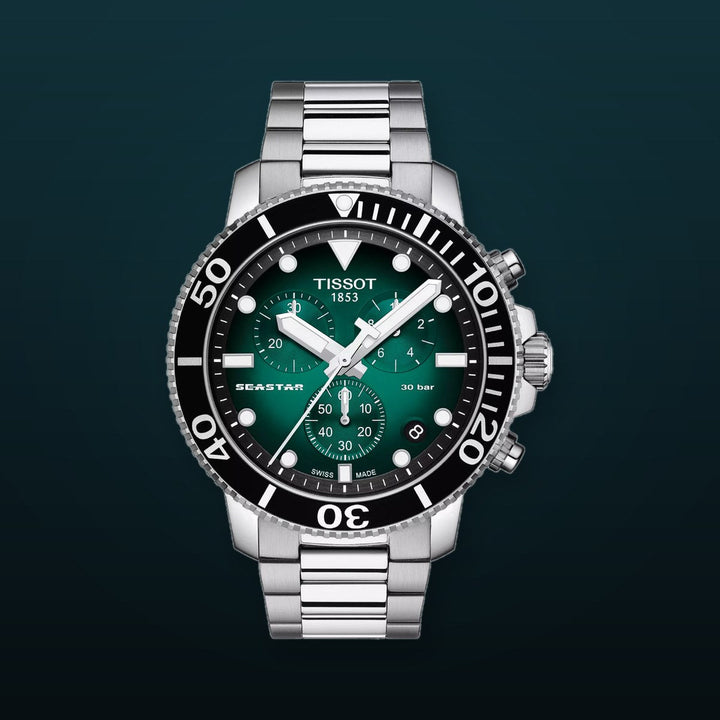 Seastar 1000 Chronograph Green / Stainless Steel | Green Dial